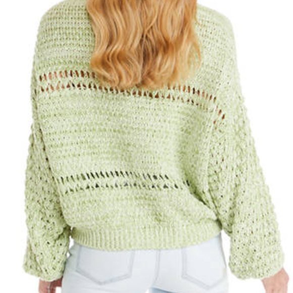 Free People Coconut V Neck Sweater in Kiwi Combo - Picture 2 of 5